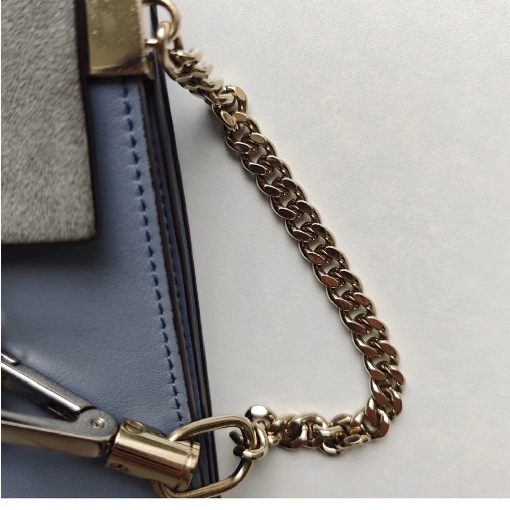 Chloé Light Blue Leather Shoulder Bag with Gold Hardware AUTHENTIC - Picture 13 of 13